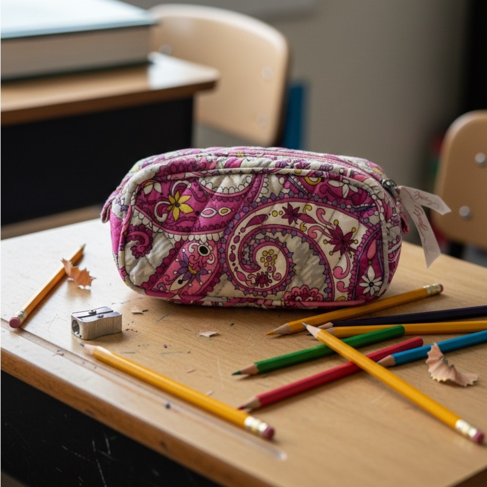 Vera Bradley Floral Pink Pencil Case